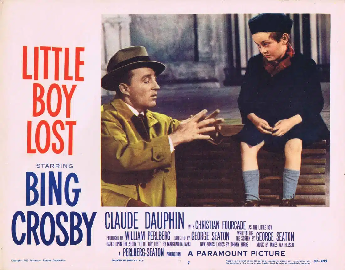 LITTLE BOY LOST Original Lobby Card 7 Bing Crosby Claude Dauphin