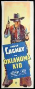 THE OKLAHOMA KID Original LINEN BACKED Long Daybill Movie poster James Cagney Humphrey Bogart