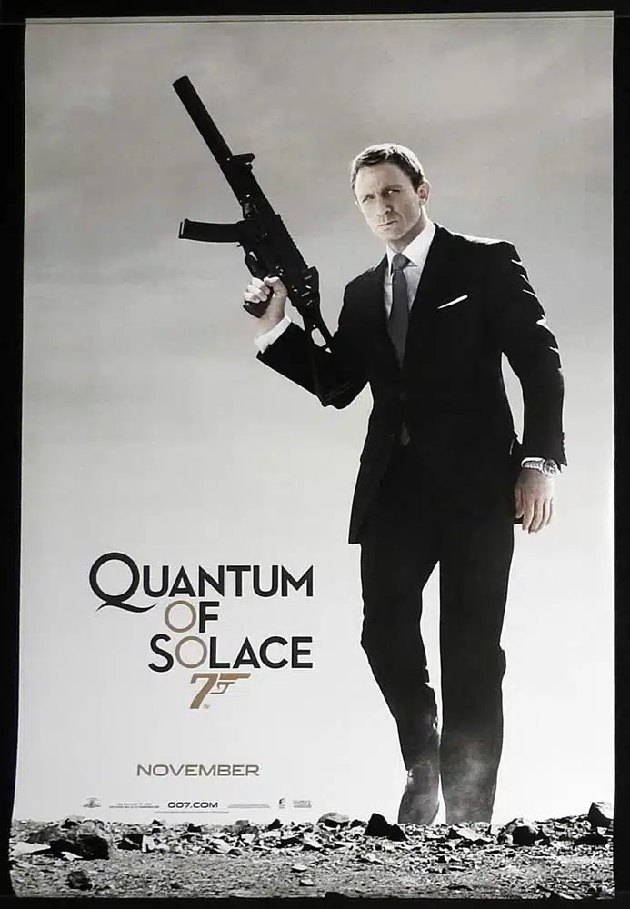 QUANTUM OF SOLACE Original US INT One Sheet Movie Poster Daniel Craig James Bond UMP Gun