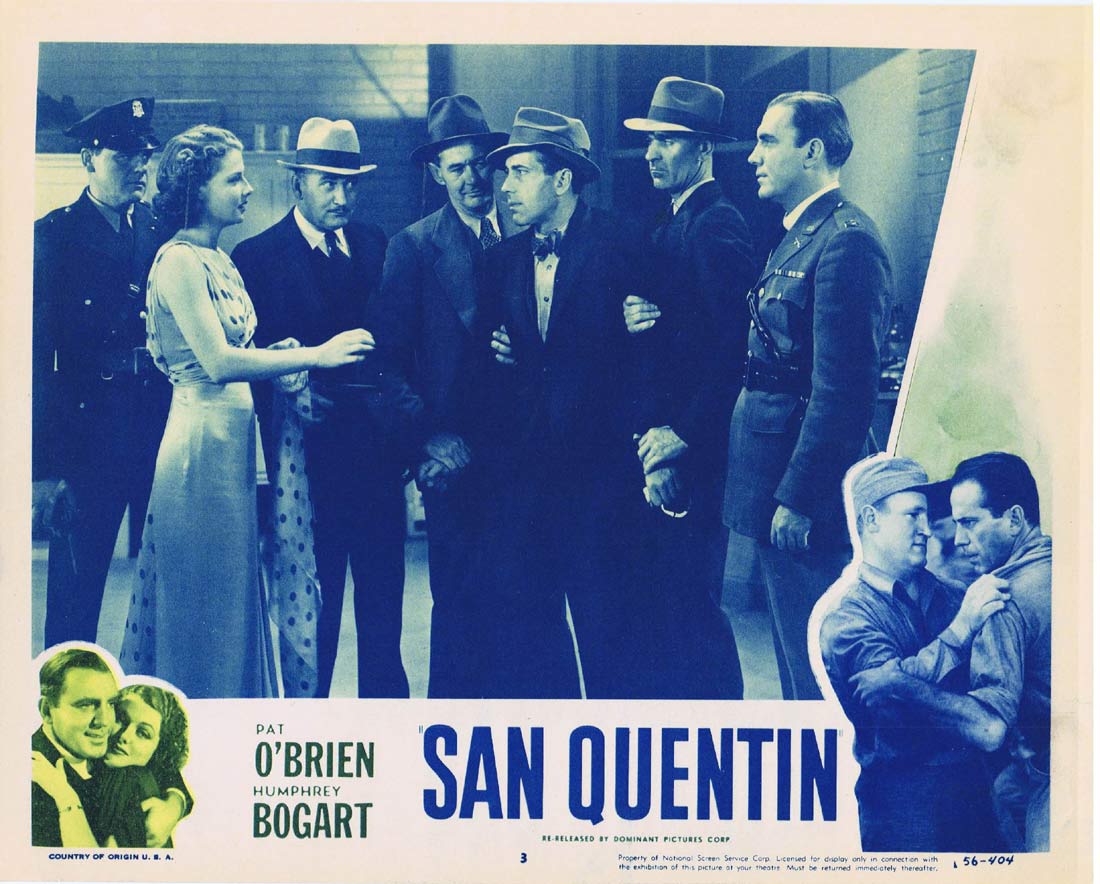 SAN QUENTIN Original 1956r Lobby Card 3 Pat O’Brien Humphrey Bogart Ann Sheridan