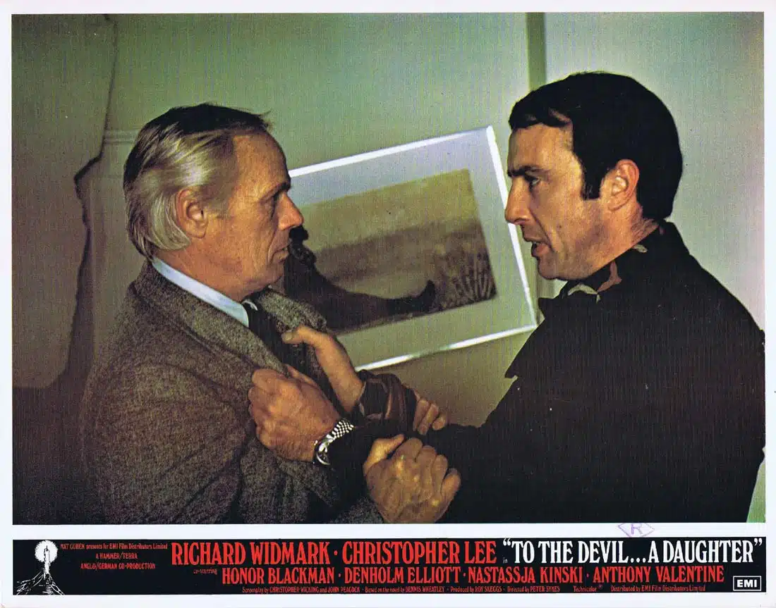 TO THE DEVIL A DAUGHTER Original Lobby Card 4 Richard Widmark Christopher Lee Horror