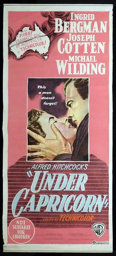 UNDER CAPRICORN Original Daybill Movie Alfred Hitchcock Ingrid Bergman 1949 VERY RARE