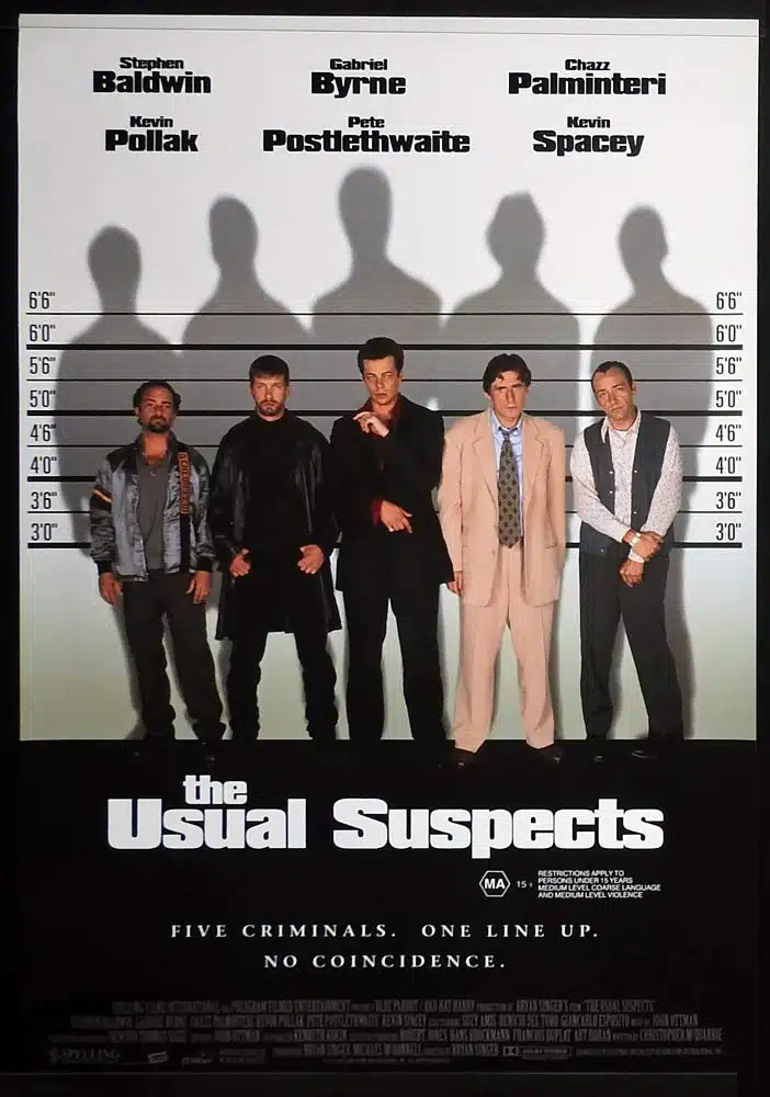 THE USUAL SUSPECTS Original One Sheet Movie poster Stephen Baldwin Gabriel Byrne