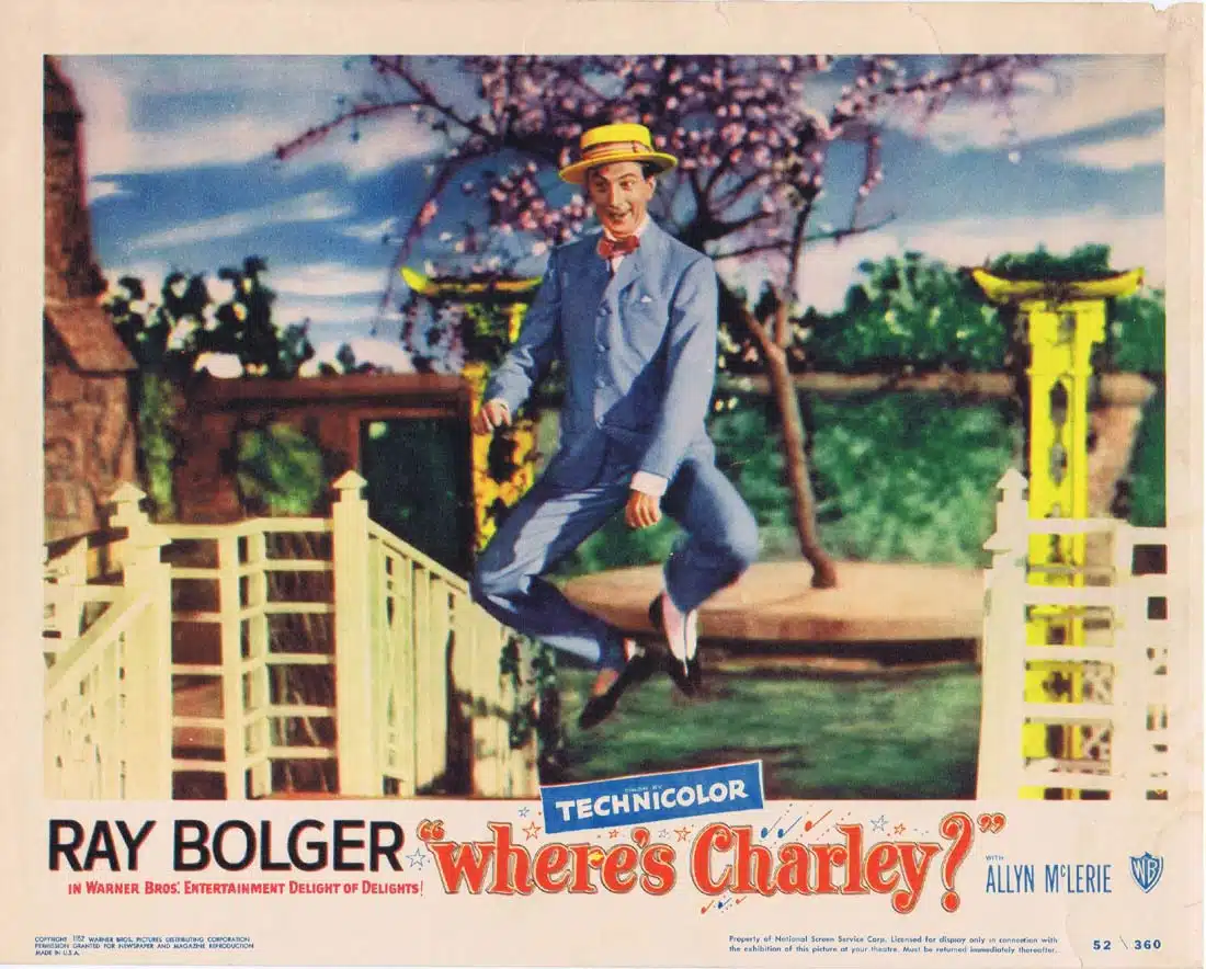 WHERE’S CHARLEY Original Lobby Card 2 Ray Bolger Allyn Ann McLerie