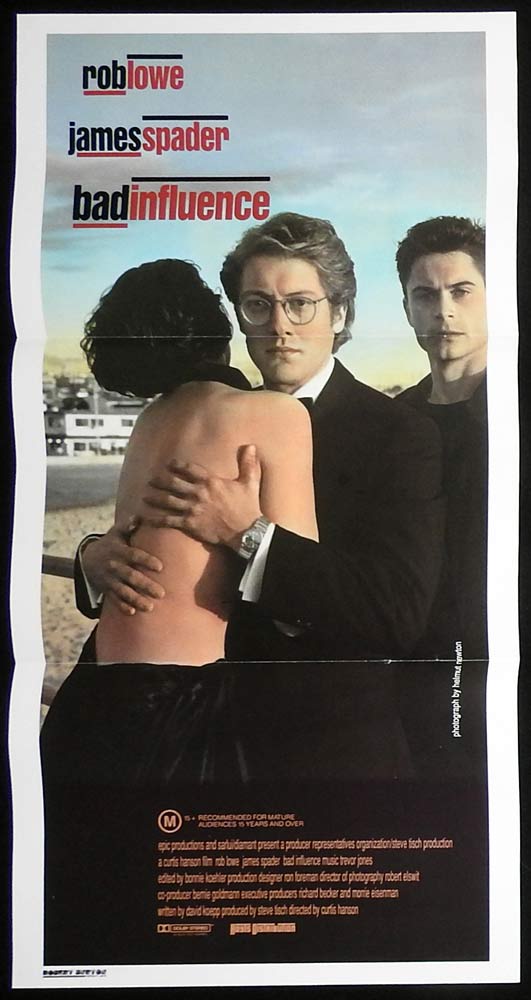 BAD INFLUENCE Original Daybill Movie poster Rob Lowe James Spader