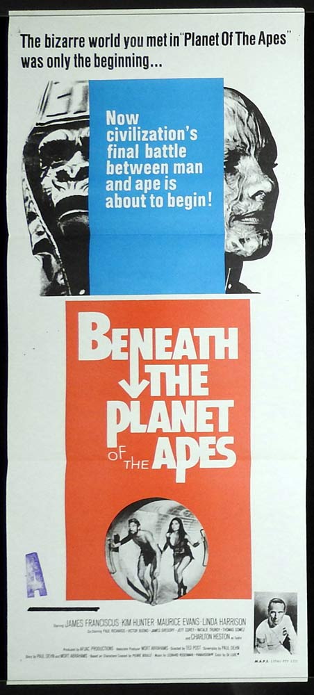 BENEATH THE PLANET OF THE APES Original Daybill Movie poster