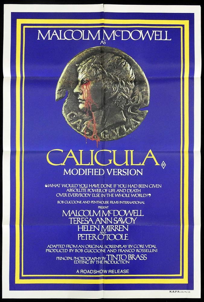 CALIGULA Original Aust One sheet Movie Poster Malcolm McDowell Helen Mirren