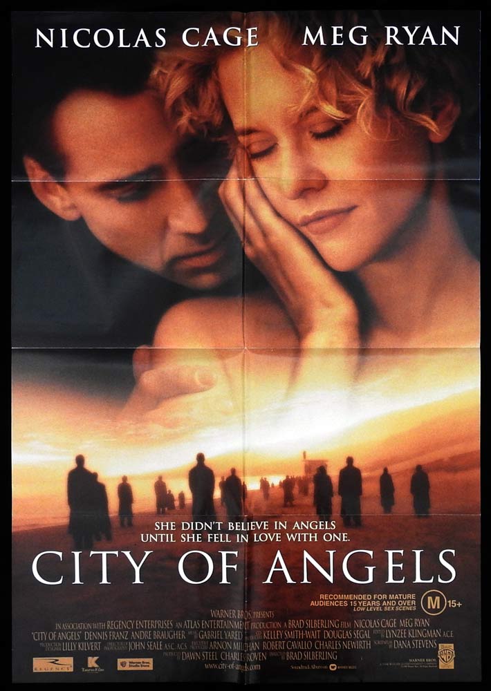 CITY OF ANGELS Original Aust One sheet Movie Poster Nicolas Cage Meg Ryan