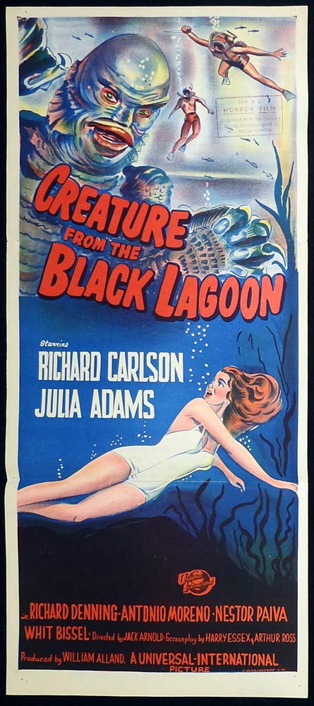 CREATURE FROM THE BLACK LAGOON Original Daybill Movie Poster Sci Fi Classic