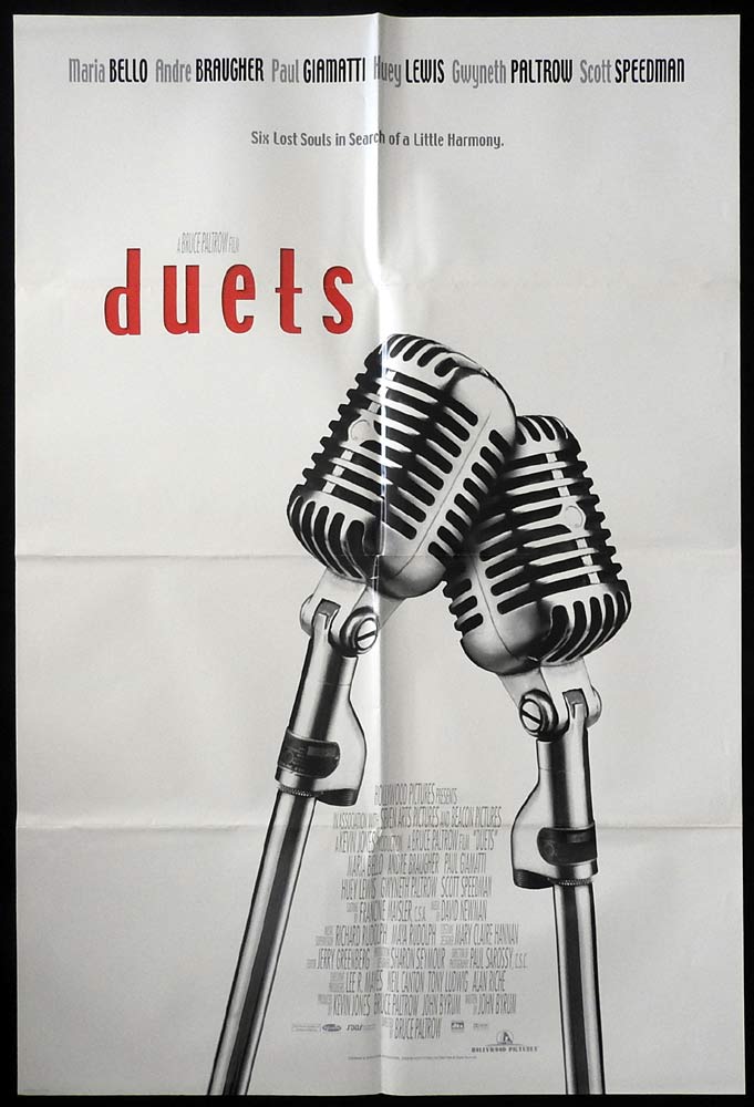 DUETS Original US DS One sheet Movie Poster Gwyneth Paltrow Huey Lewis