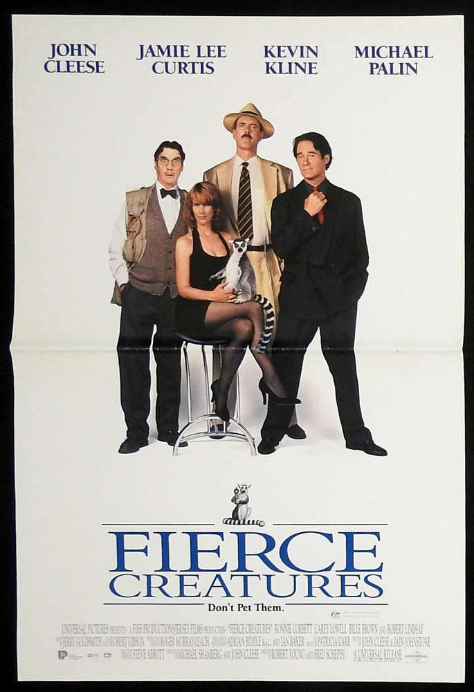 FIERCE CREATURES Original Daybill Movie poster John Cleese Jamie Lee Curtis