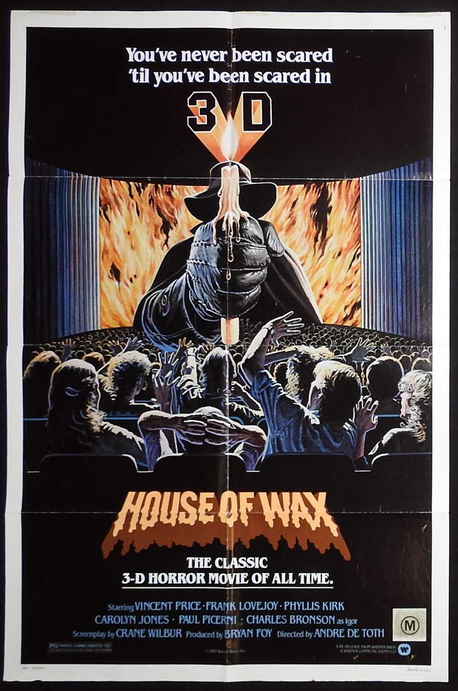 HOUSE OF WAX 3D Original 1981r US One sheet Movie Poster Vincent Price