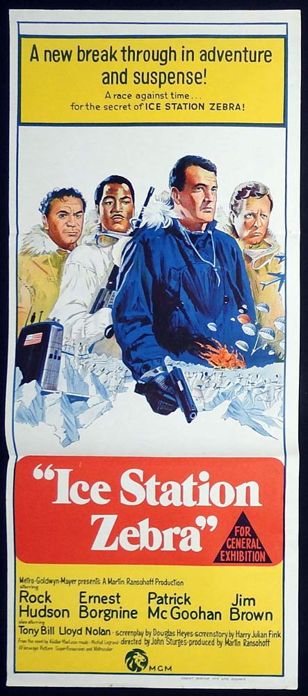 ICE STATION ZEBRA Original Daybill Movie poster Rock Hudson Ernest Borgnine Patrick McGoohan