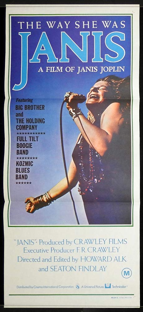 JANIS Original Daybill Movie poster Janis Joplin