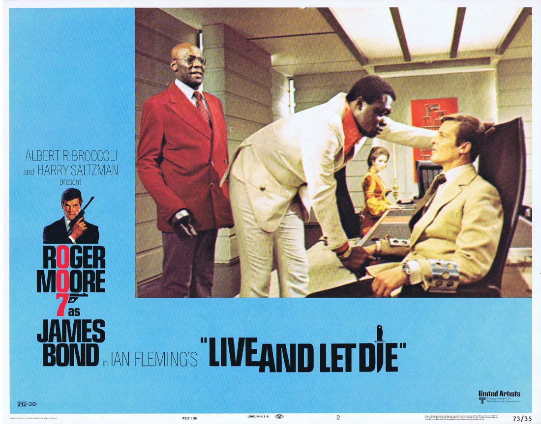 LIVE AND LET DIE Original Lobby Card 2 Roger Moore James Bond