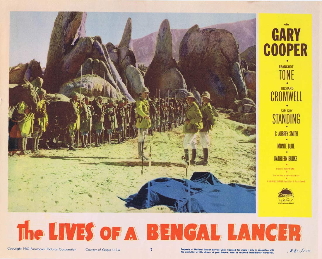 THE LIVES OF A BENGAL LANCER 1950r Lobby Card 7 Gary Cooper