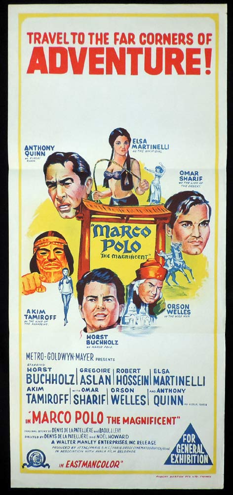 MARCO POLO THE MAGNIFICENT Original Daybill Movie Poster Anthony Quinn