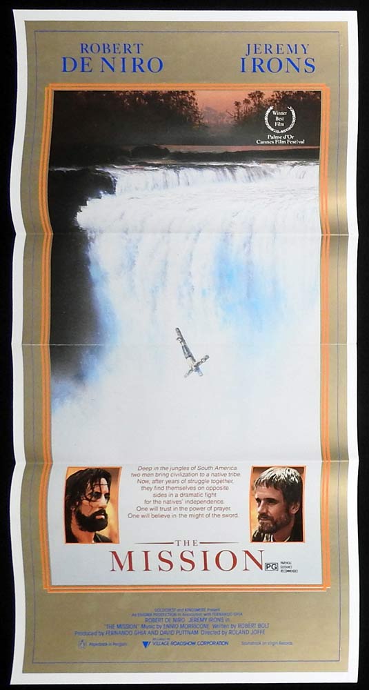 THE MISSION Original Daybill Movie Poster Robert De Niro Jeremy Irons