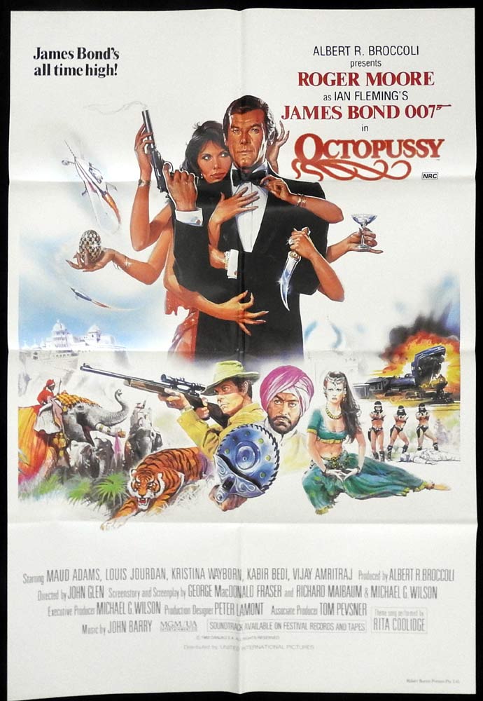 OCTOPUSSY Original Aust One sheet Movie Poster Roger Moore James Bond