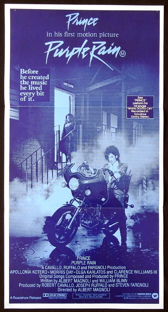 PURPLE RAIN Original Daybill Movie poster Prince Apollonia Kotero