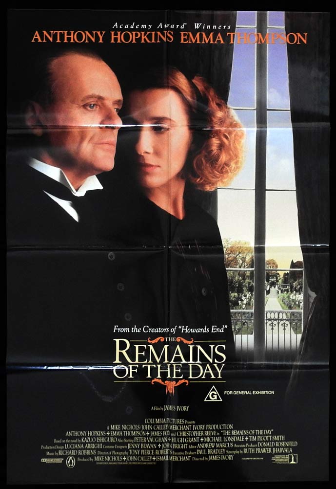 REMAINS OF THE DAY Original Aust One sheet Movie Poster Anthony Hopkins Emma Thompson