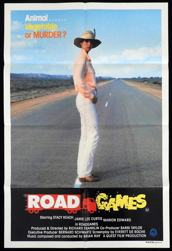 ROAD GAMES Original One sheet Movie Poster Stacy Keach Jamie Lee Curtis