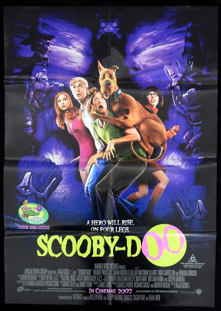 SCOOBY DOO Original Australian One sheet Movie Poster Freddie Prinze Jr Sarah Michelle Gellar