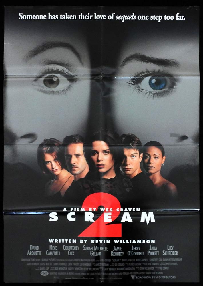 SCREAM 2 Original One sheet Movie Poster David Arquette Neve Campbell