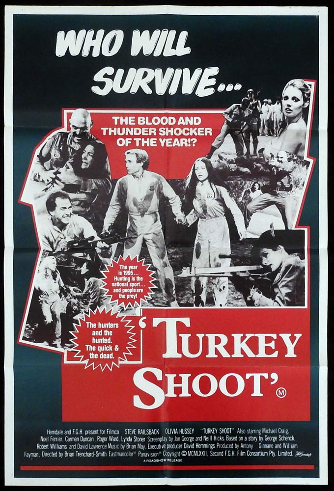 TURKEY SHOOT Original One sheet Movie Poster Steve Railsback Olivia Hussey Australian Horror
