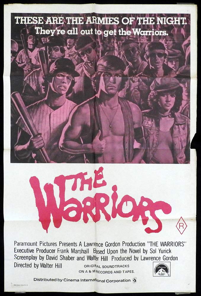 THE WARRIORS Original Purple Style Australian One sheet Movie Poster Michael Beck