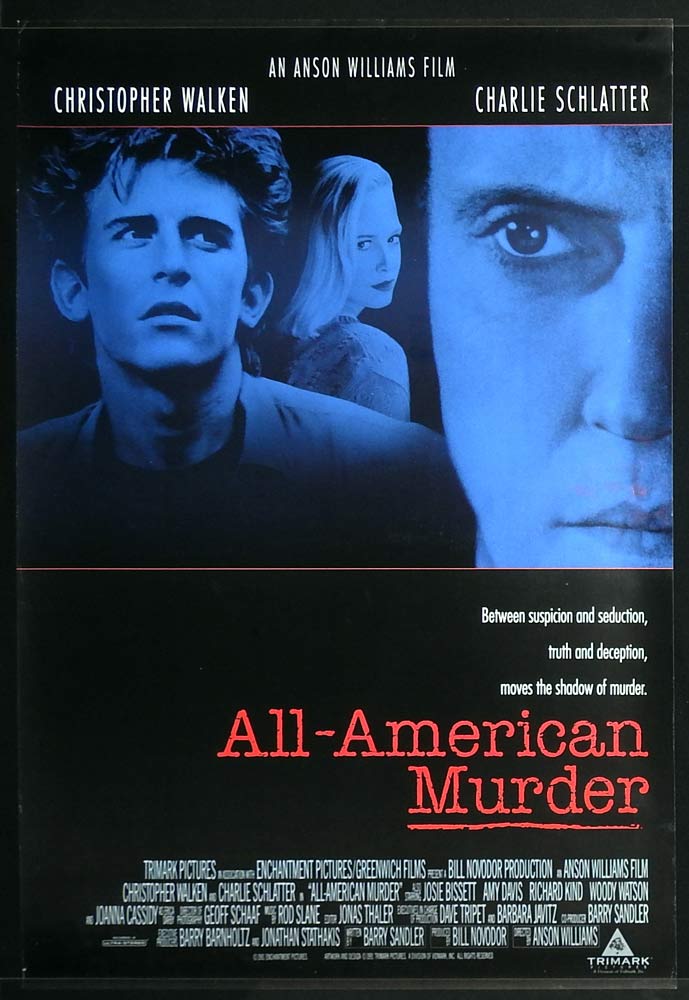 ALL AMERICAN MURDER Original One Sheet Movie Poster Christopher Walken Charlie Schlatter