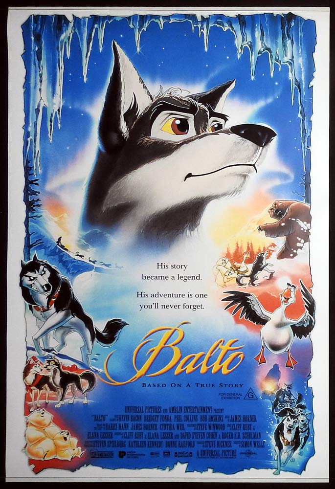 BALTO Original DS One Sheet Movie Poster Kevin Bacon Bridget Fonda