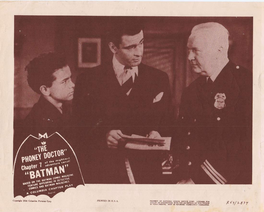 BATMAN Original 1954r Lobby Card 2 Lewis Wilson