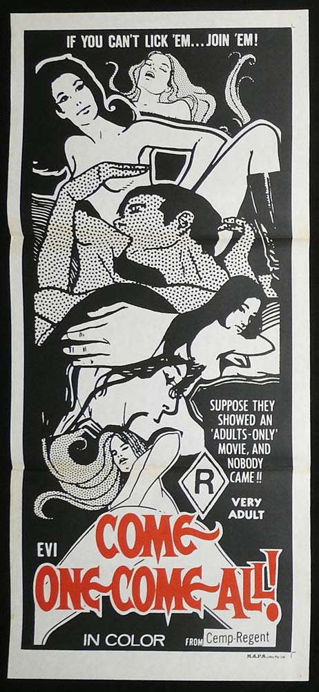 COME ONE COME ALL Original Daybill Movie poster Sebastian Gregory Sexploitation