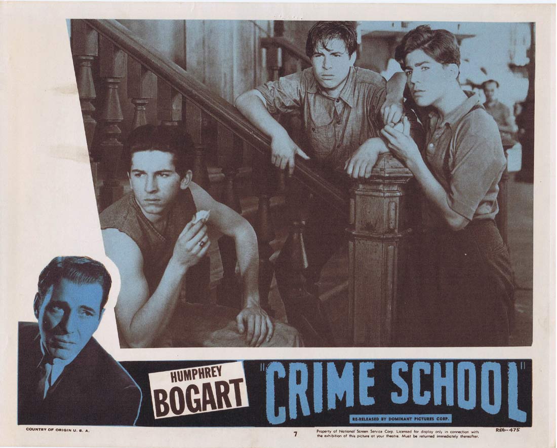 CRIME SCHOOL Original 1956r Lobby Card 7 Humphrey Bogart