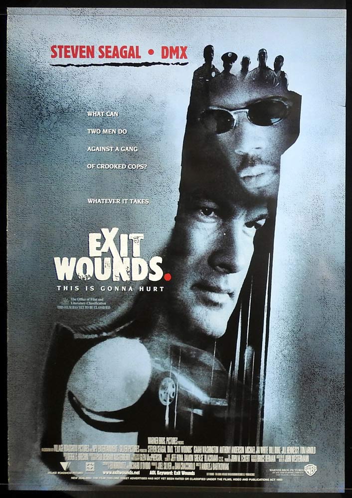 EXIT WOUNDS Original One Sheet Movie Poster Steven Seagal DMX Isaiah Washington