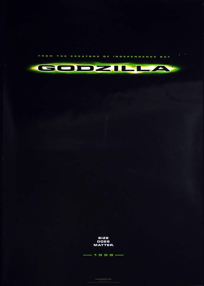 GODZILLA Original DS ADV One Sheet Movie Poster Matthew Broderick RARE