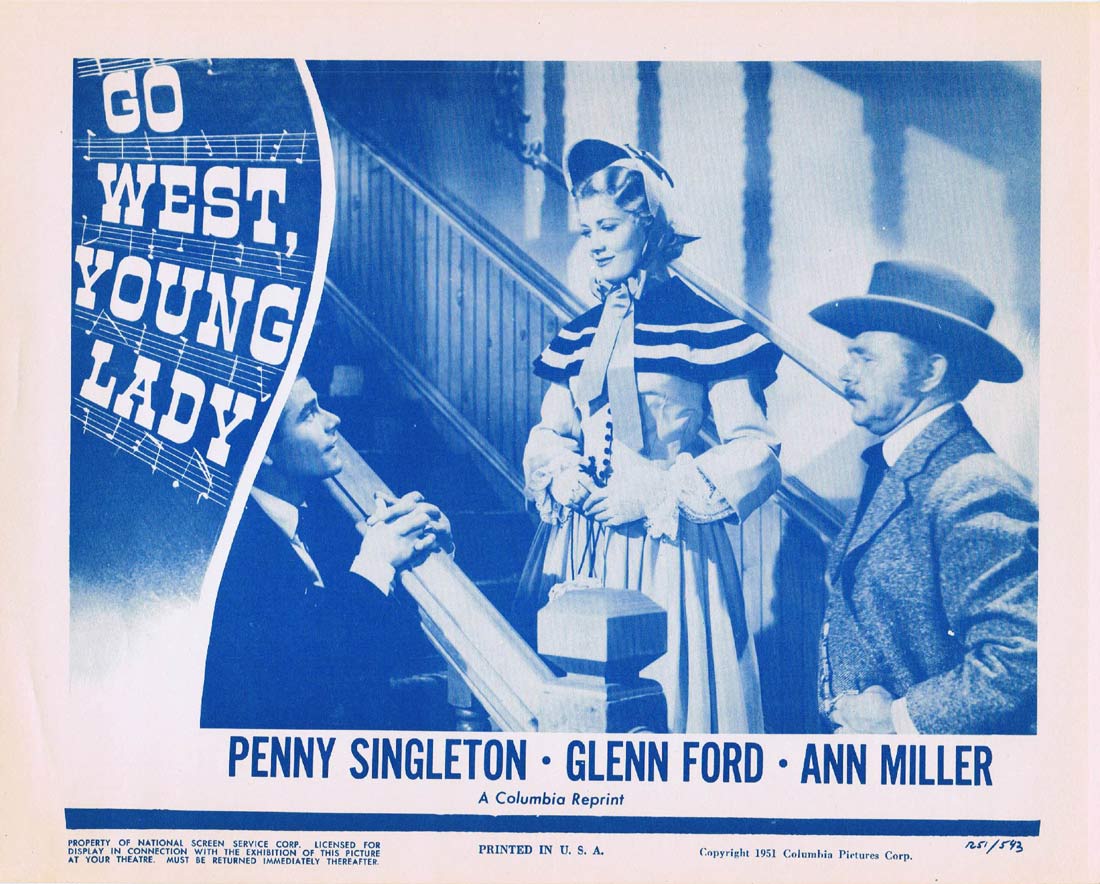 GO WEST YOUNG LADY Original 1951r Lobby Card Penny Singleton Glenn Ford