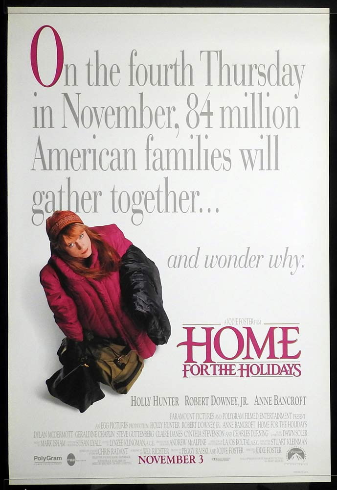 HOME FOR THE HOLIDAYS Original One Sheet Movie Poster Holly Hunter Robert Downey Jr.