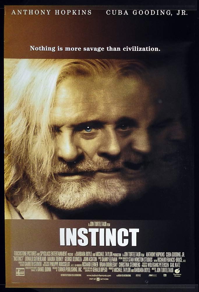 INSTINCT Original One Sheet Movie Poster Anthony Hopkins Cuba Gooding Jr.