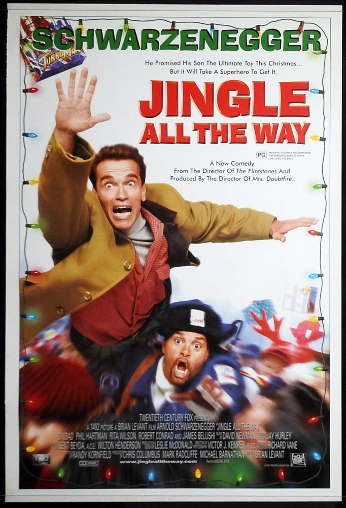 JINGLE ALL THE WAY Original One Sheet Movie Poster Arnold Schwarzenegger