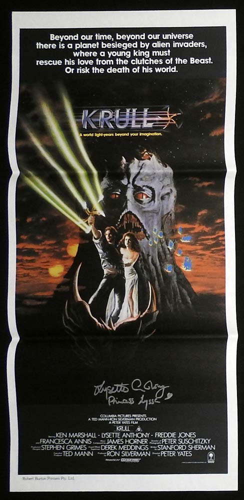 KRULL Original Daybill Movie poster LYSETTE ANTHONY Autograph