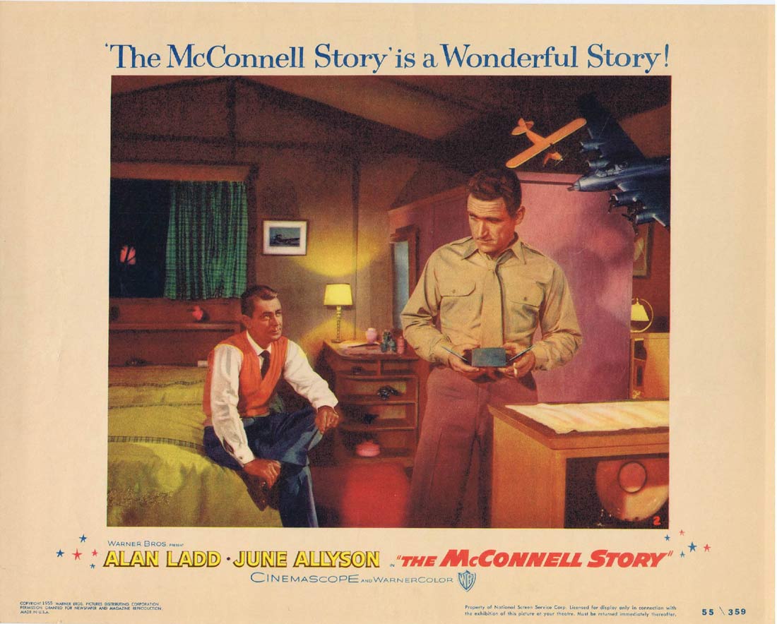 THE McCONNELL STORY Original Lobby Card 2 Alan Ladd June Allyson