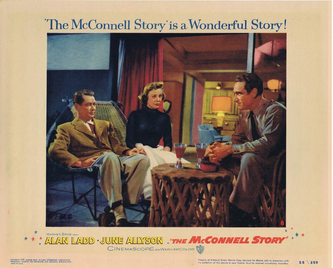 THE McCONNELL STORY Original Lobby Card 8 Alan Ladd June Allyson