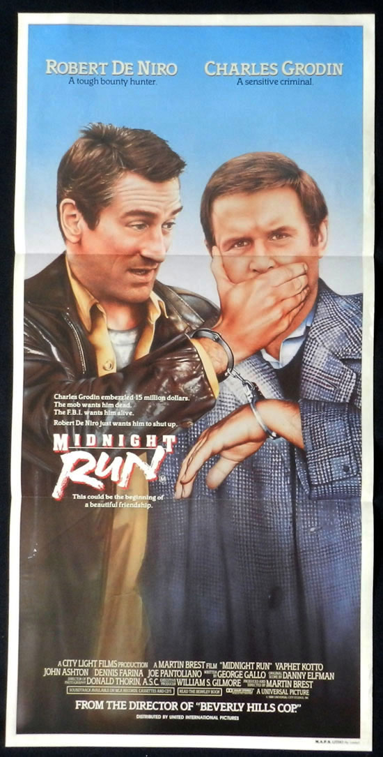 MIDNIGHT RUN Original Daybill Movie Poster Robert De Niro Charles Grodin