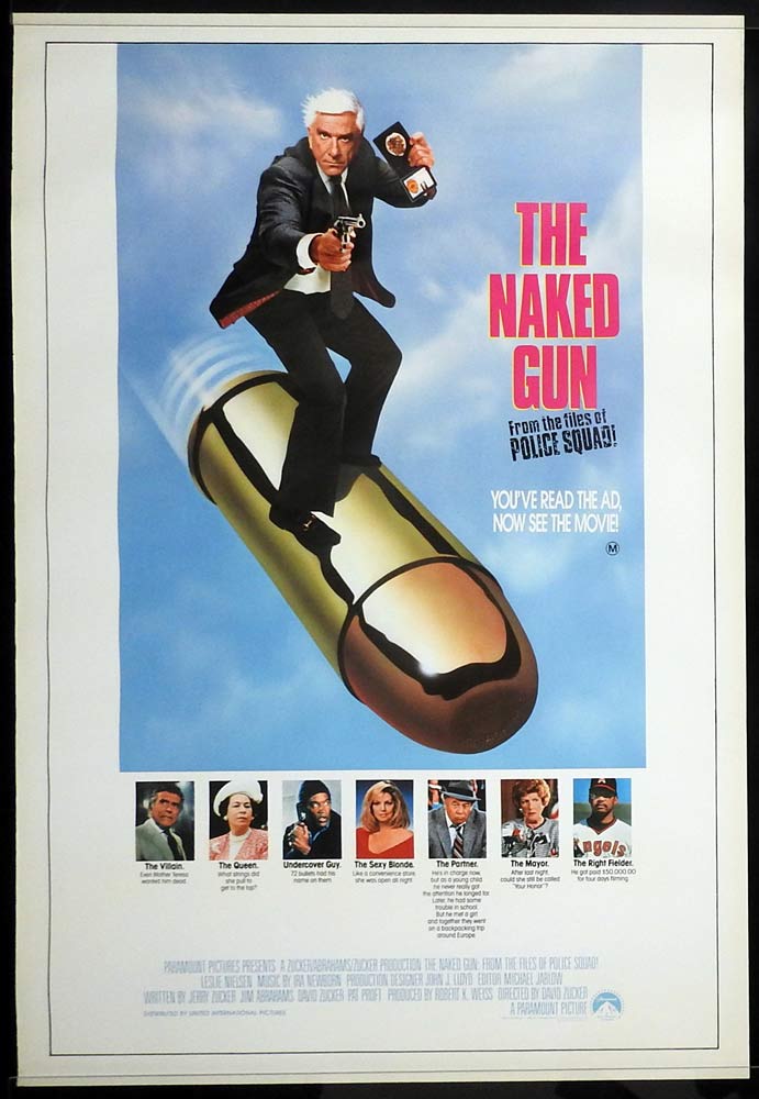 THE NAKED GUN Original ROLLED One Sheet Movie Poster Leslie Nielsen