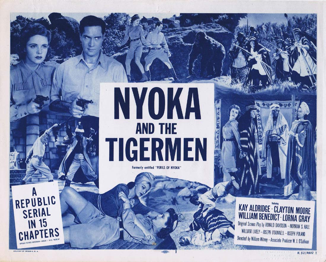 NYOKA AND THE TIGERMEN Original 52r Title Lobby Card Kay Aldridge Clayton Moore