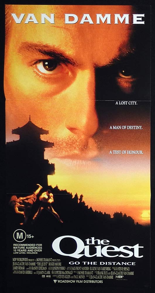 THE QUEST Original Daybill Movie Poster Jean-Claude Van Damme Roger Moore
