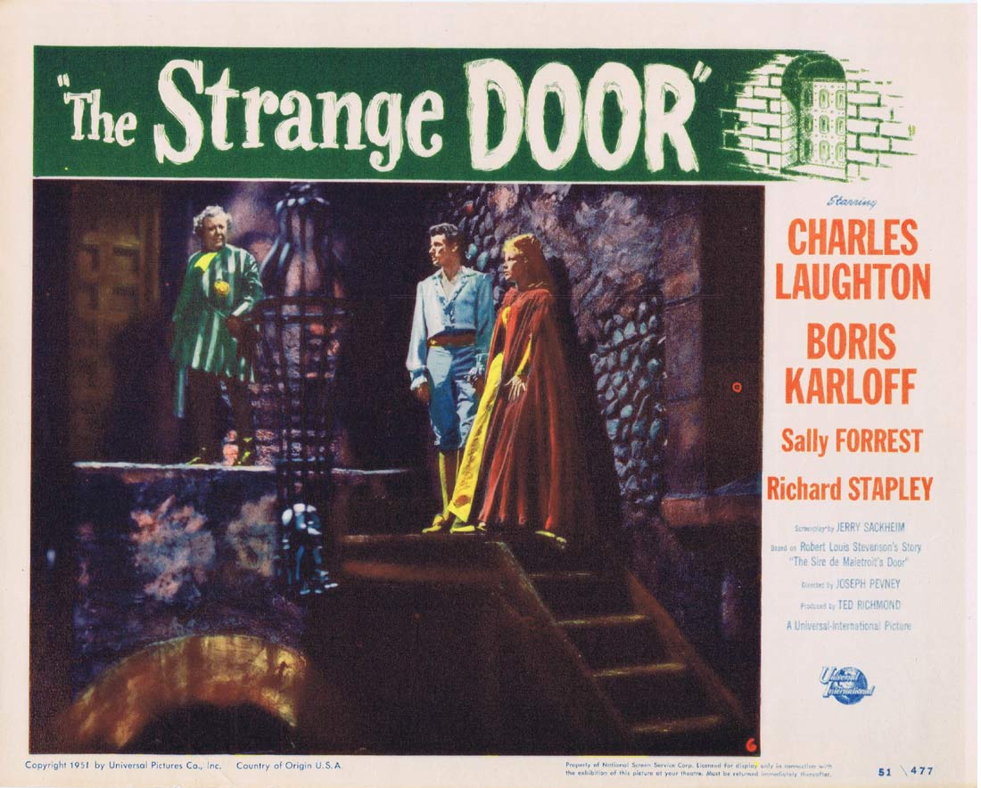 THE STRANGE DOOR Original Lobby Card 6 Charles Laughton Boris Karloff