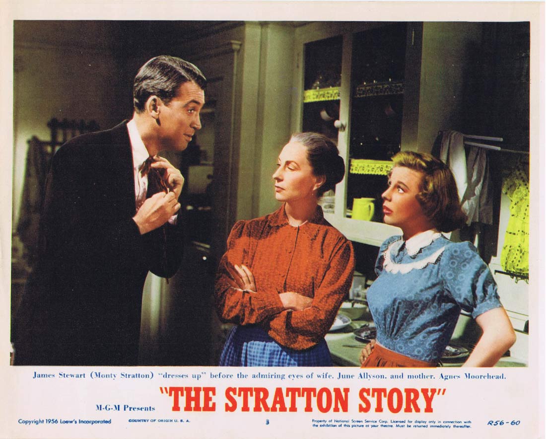 THE STRATTON STORY Original 1956r Lobby Card 3 James Stewart June Allyson